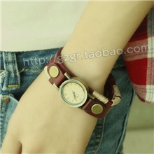 新款欧美纯手工编织真皮手表手链表时尚复古手表11Z厂家直销