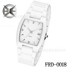 一件代发品牌陶瓷手表方形纯白色陶瓷商务表新款男士高档手表