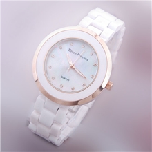 新款七公主陶瓷手表玫瑰金手链表高档真皮手表热销新款