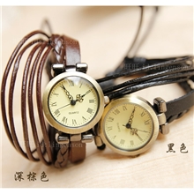 五根细条牛皮手表/复古皮绳手链手表/女士真皮手表/韩版复古手表