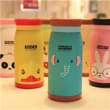 2013新款萌动物磨砂真空不锈钢大肚杯350ml蓝小象韩版创意保温杯
