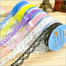 小号蕾丝花边胶带装饰DIY贴纸韩国DIY手工相册配件花式随机