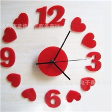 厂家批发亚克力挂钟DIY亚克力挂钟红心挂钟