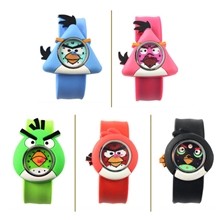 愤怒的小鸟拍拍表批发儿童卡通拍拍表硅胶果冻表可爱啪啪表