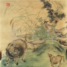 批发零售国画仿古做旧山水画，编号41-1