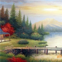 风景油画/油画/托马斯风景画/花园景/大量批发