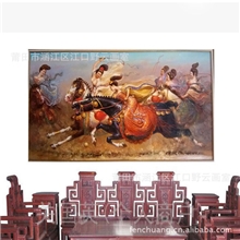 【画室直销】纯手绘中国美女油画，搭配古典家具客厅背景，更大气