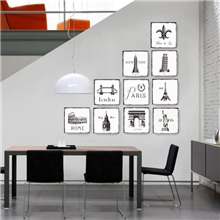 世界城市印象无框画三联淘宝热销餐厅装饰画卧室壁画帆布画