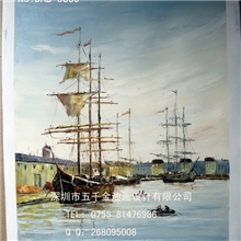 《一帆风顺》帆船海景大海办公室风水挂画