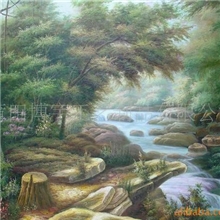供应莆田博宇纯手绘山水风景油画90x120cm