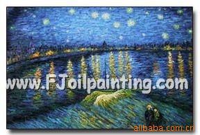 世界名画临摹凡高名作油画《星空》油画FG001西洋油画供应