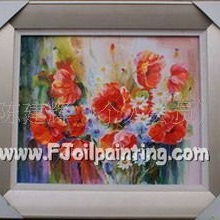 供应批发绘制各类手绘刀画花卉系类油画工艺画油画