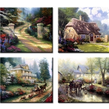 客厅无框画油画卧房装饰画画芯仿真油画托马斯风景壁画餐厅挂画