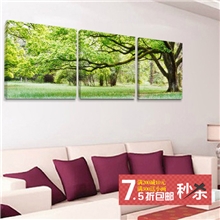 无框画批发客厅家居壁画风景挂画绿色大树墙画配电箱客厅装饰画