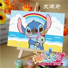 史迪奇10x15数字油画DIY家居饰品装饰油画油画儿童画