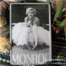 欧美女星明星装饰画复古铁皮画做旧仿旧招贴画海报画