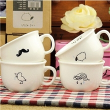 ZAKKA胡子绵阳雨滴小鸟可爱创意卡通陶瓷马克杯咖啡杯