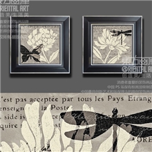 DF5031行业知名品牌东方画库原创装饰画，黑色画框，全球热卖