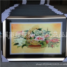 水晶花卉油画装饰画麦秸画国画中堂大画十字绣