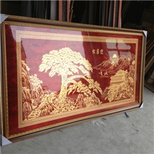 新品爆卖金雕迎客松装饰画、水晶画、工艺画厂家直销