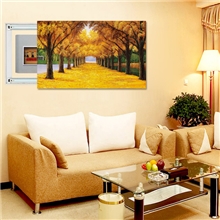 黄金满地现代餐厅客厅装饰画遮挡电表箱配电箱无框画