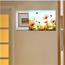 配电箱装饰画高档推拉式客厅配画美丽的格桑花