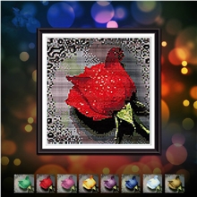 淘宝爆款滴水玫瑰钻石画方钻树脂钻贴钻画钻石绣厂家直销