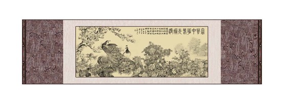 牡丹富贵皮雕画欧卡画武汉鑫远华激光皮雕厂家直销工艺画礼品