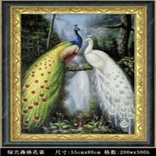 淘宝爆款绿光森林孔雀diy十字饰品工艺钻石画工艺画