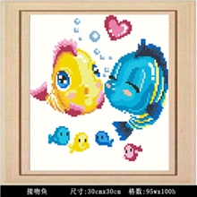 淘宝爆款接吻鱼diy十字饰品工艺钻石画工艺画