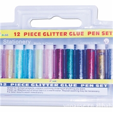 12支10.5ML扁尾瓶金葱胶等美术颜料，批发混批