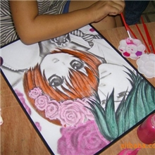 丙烯油画水粉画色彩画彩画涂鸦画黑边画DIY样式