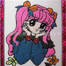 20*24CM大号简装金粉画闪光画配6色笔儿童益智DIY早教玩具0.1