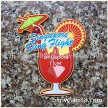 新加坡大排档冰箱贴吸管红酒冰箱贴PVC冰箱贴硅胶冰箱贴