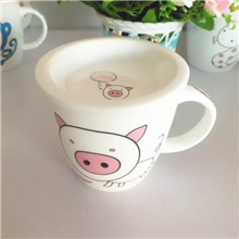 11093卡通十二生肖早餐杯卡通杯陶瓷杯带盖