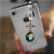 小清新珍珠链条时光宝石手机防尘塞4-6款入厂家现货FCS31-36