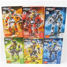 得高玩具工厂批发乐高式益智拼装积木正品英雄工厂合体2.0