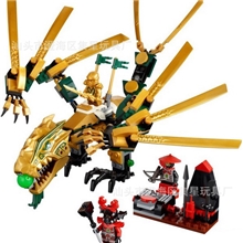 正品博樂BELA幻影忍者机甲战车9793黄金神龙星钻式拼装积木玩具