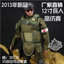 新品2013厂家直供30CM超可动多关节军人模型医疗兵12寸兵人