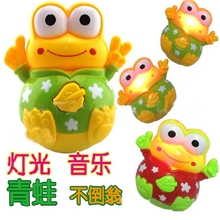 电子青蛙音乐不倒翁灯光音乐塑料玩具婴幼儿玩具婴儿益智玩具批发