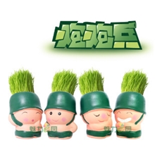 魅力e园<炮炮兵>办公室家庭迷你植物盆栽淘气郎青草种植礼品