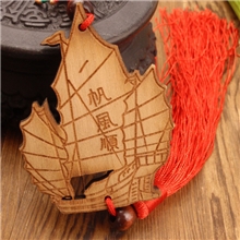 DR-TBC-069，一帆风顺出入平安桃木汽车挂件挂饰，厂家直销可定做