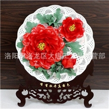 洛阳红牡丹瓷挂盘