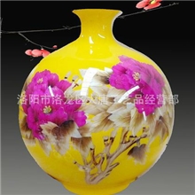 厂家直销洛阳牡丹花瓷瓶麦秆瓶发财瓶河南特色礼品