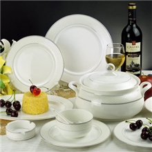 56头景德镇陶瓷器银色浪漫骨瓷餐具套装