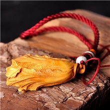 和卉堂百财手把玩件古玩红木黄杨木雕白菜挂件送老人中秋礼品