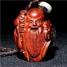 和卉堂印度小叶紫檀木雕老料老寿星手把件挂件工艺品祝寿礼品