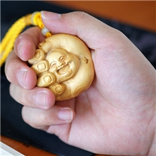 和卉堂红木雕手把件小件工艺品小叶黄杨掌中佛招财清香提神