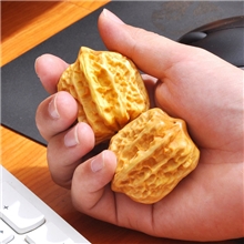 和卉堂黄杨木核桃手把件闷尖狮子头满天星官帽四座楼文玩挂件