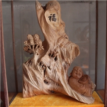 红豆杉木雕弥勒佛福禄安康福到了送人居家摆件